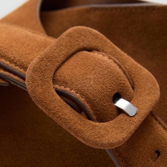 Mango Tan Suede Shoulder Bag - Picture 4 of 16